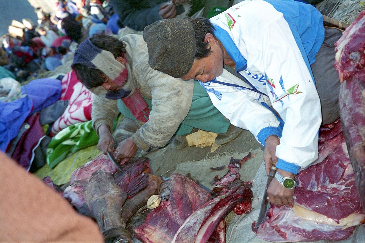 18 Selling Meat At Namche Bazaar Saturday Market